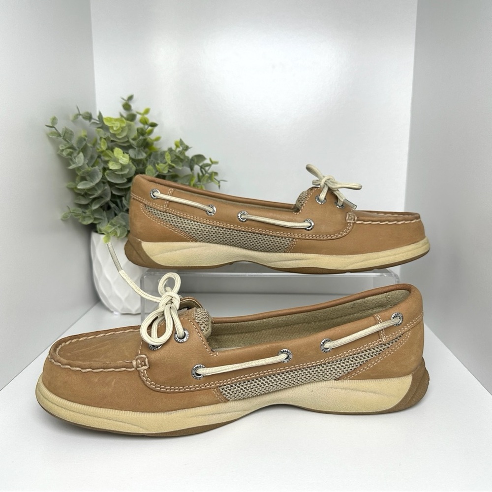 Sperry Women's Top-Sider Loafers Leather Slip On Brown Boat Shoes Size 7